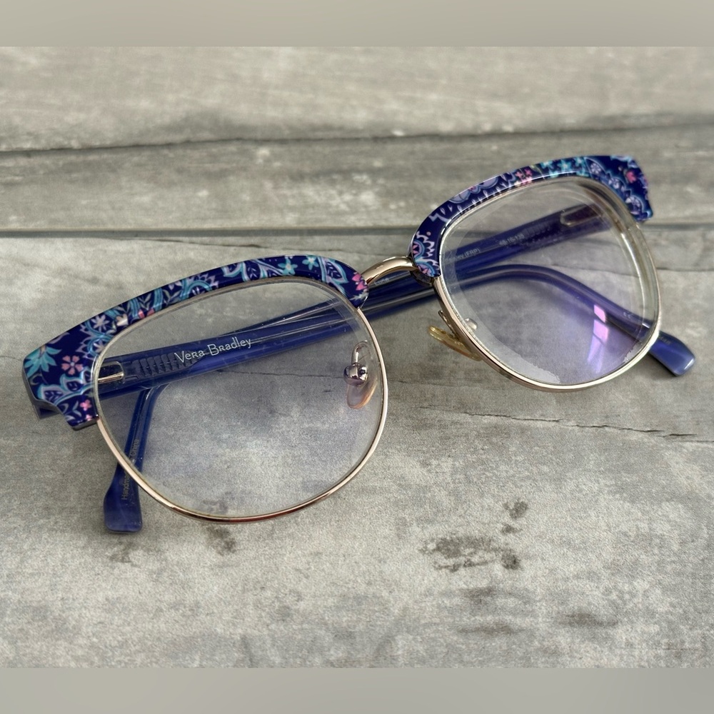 VERA BRADLEY LUNA FRENCH PAISLEY PURPLE GOLD 48-16-135 FLEX HINGE Child Frame